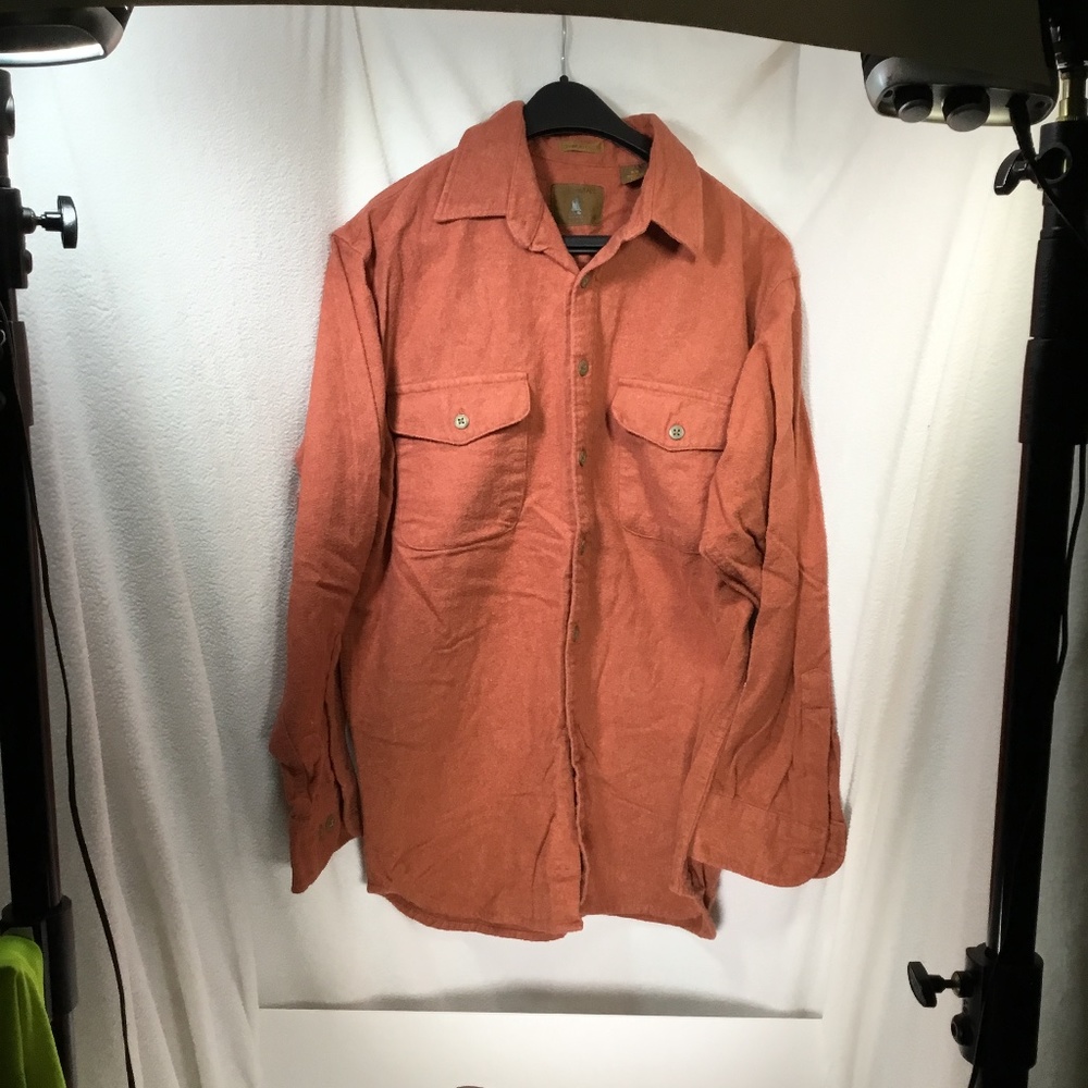 St John's Bay Chamois Cloth Shirt, M, Orange
